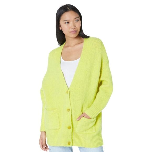NEW UGG Women’s Joselyn Cardigan II Cozy Knit Size Medium Wool Alpaca Neon - Picture 2 of 8